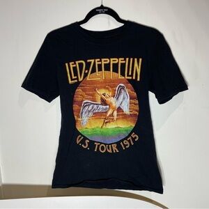 Led Zeppelin U.S. Tour 1975 Black T-Shirt